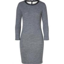 J Brand Heather Grey Sweater Dress with Leather Trim
